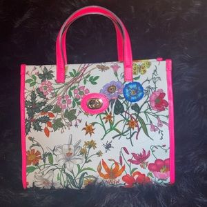 Gucci floral print tote bag